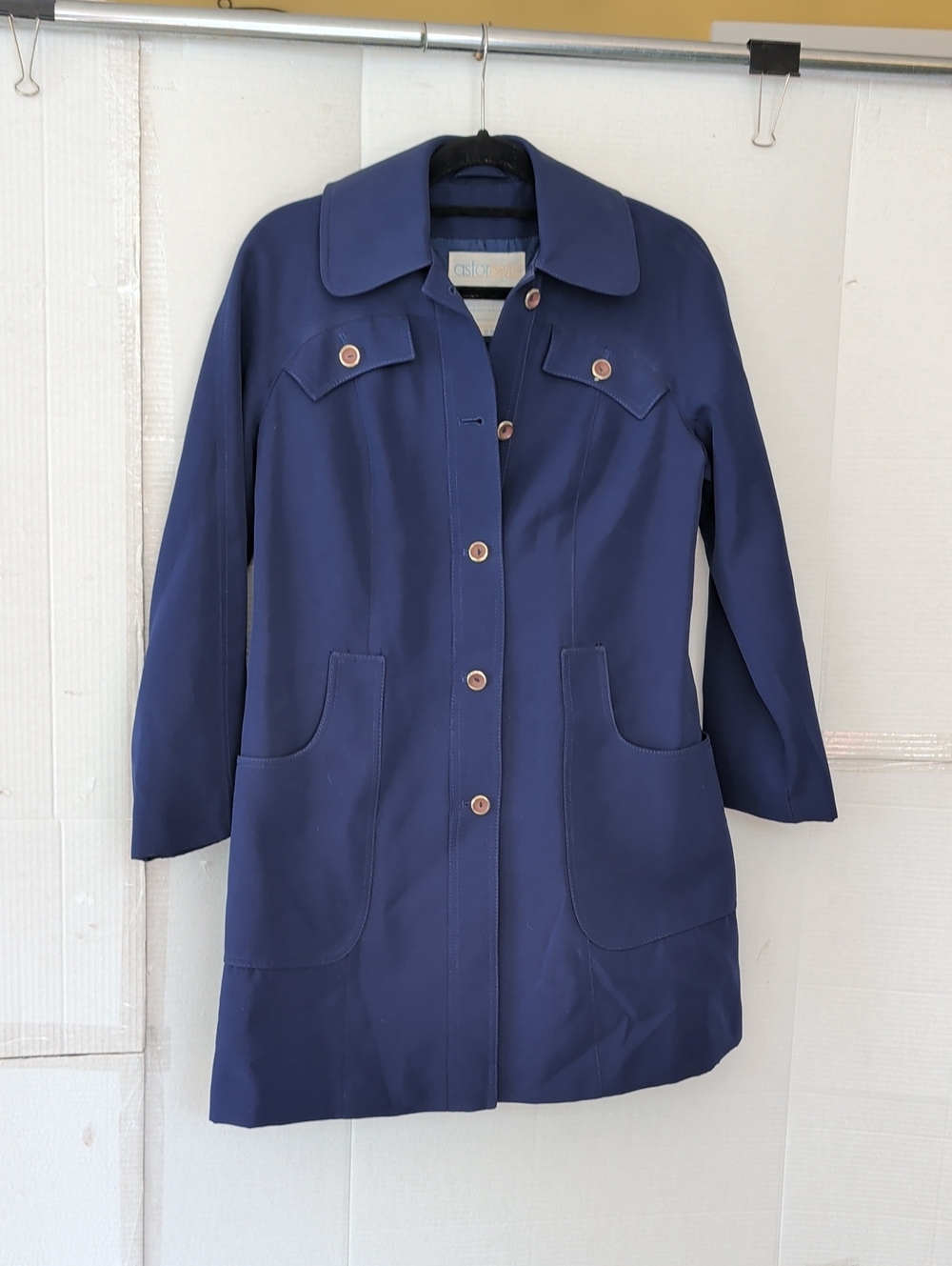 VintageAstorone Navy Women's Jacket SZ Small 60-70's Chic Tailored Academia Cozy